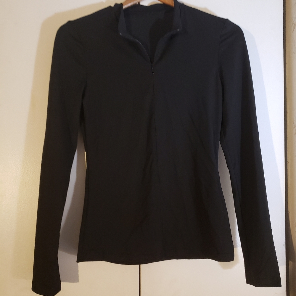 Black Long Sleeve Zip Up